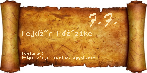 Fejér Füzike névjegykártya